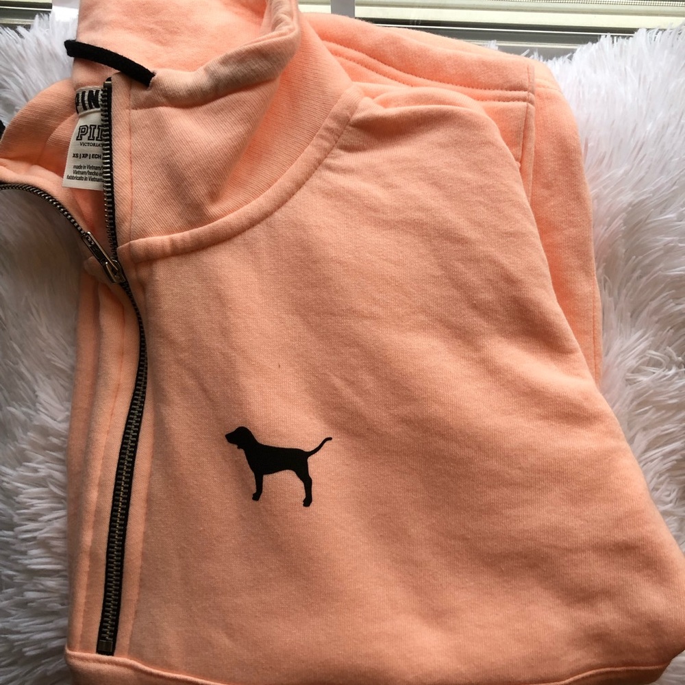 PINK salmon colored zip up hoodie
